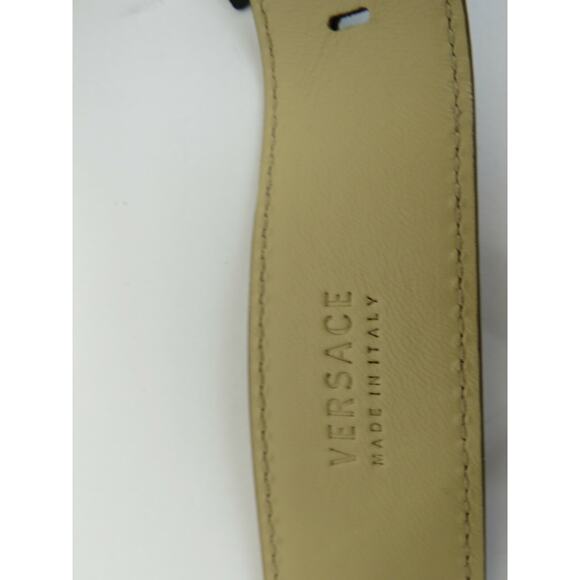 NWT VERSACE DCDB771-DNMT BEIGE LEATHER GOLD TONE CHAIN BUCKLE BELT 95 38 $1050 main image 4